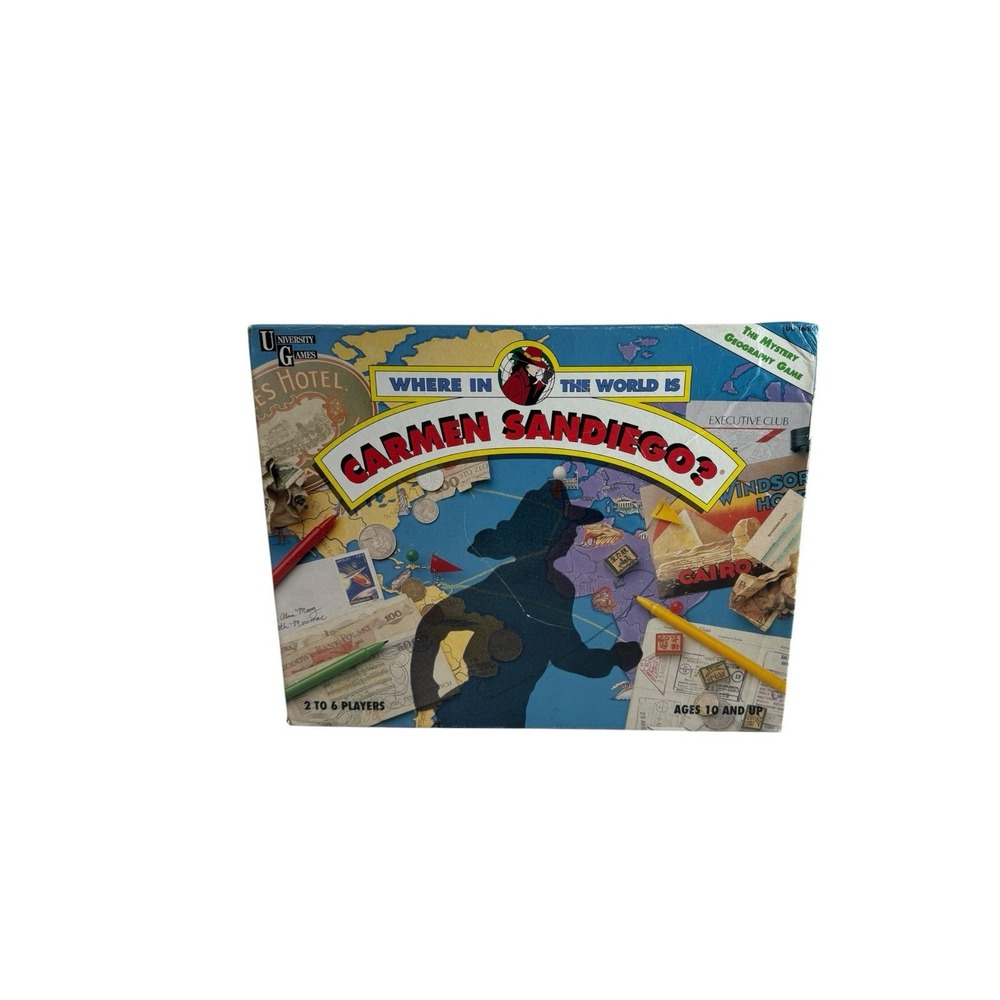 Where in the World is Carmen Sandiego Board Game University Games 1993 Vintage